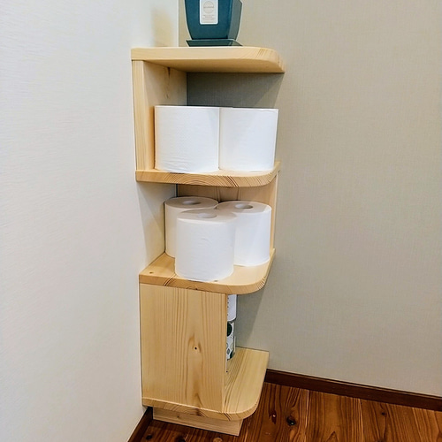 スッキリ！コーナーシェルフ置き式 収納家具 トイレ収納 植物棚 棚