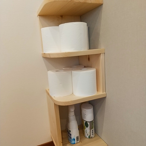 スッキリ！コーナーシェルフ置き式 収納家具 トイレ収納 植物棚 棚