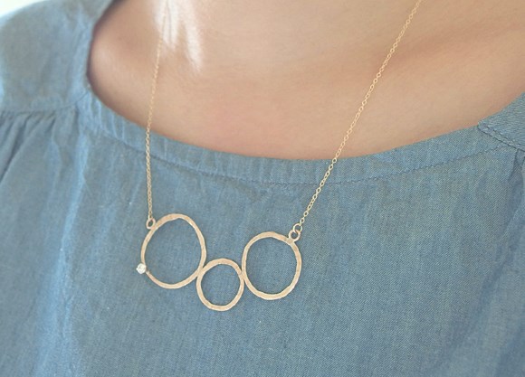 ネックレス14kgf【Extend】／ゴールド　ジルコニア