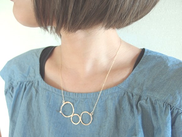 ネックレス14kgf【Extend】／ゴールド　ジルコニア