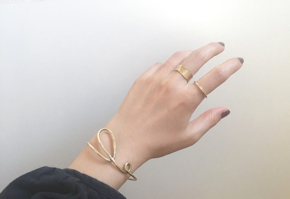 戒指 黃銅 [hizumi]/金色 寬 第4張的照片