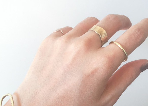 戒指 黃銅 [hizumi]/金色 寬 第6張的照片