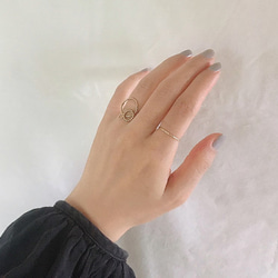 14kgfリング【bedash ring】ゴールド　シンプル　つけっぱなし　ピンキーリング　サムリング 7枚目の画像