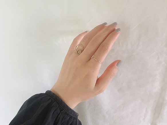 14kgfリング【bedash ring】ゴールド　シンプル　つけっぱなし　ピンキーリング　サムリング 7枚目の画像