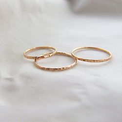 14kgfリング【bedash ring】ゴールド　シンプル　つけっぱなし　ピンキーリング　サムリング 4枚目の画像