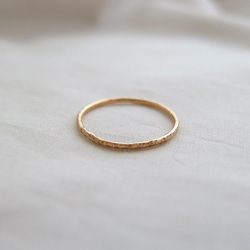 14kgfリング【bedash ring】ゴールド　シンプル　つけっぱなし　ピンキーリング　サムリング 5枚目の画像