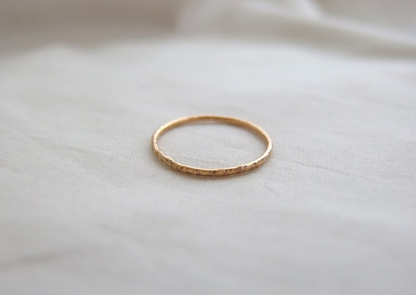 14kgfリング【bedash ring】ゴールド　シンプル　つけっぱなし　ピンキーリング　サムリング 5枚目の画像