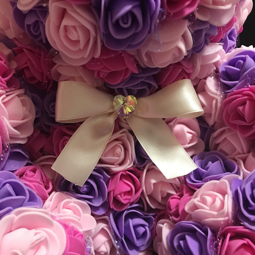特大 薔薇 バラ ローズ テディベア クマ 置物 ぬいぐるみ 人形