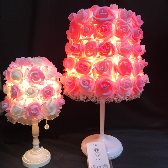 薔薇 バラ ローズ スタンドライト 間接照明 テーブルランプ リモコン式