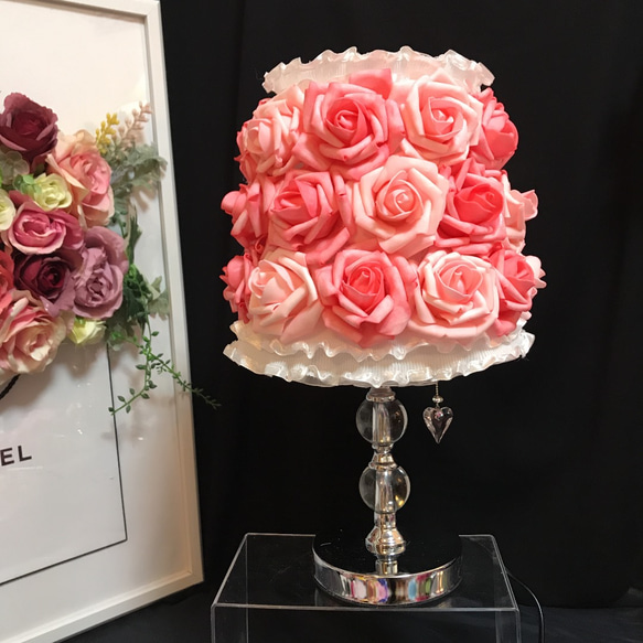 ロココ 薔薇 テーブルランプ ランプ ライト 姫系 ピンク フリル ビンテージ ロココ 薔薇 テーブルランプ ランプ ライト 姫系 ピンク フリル