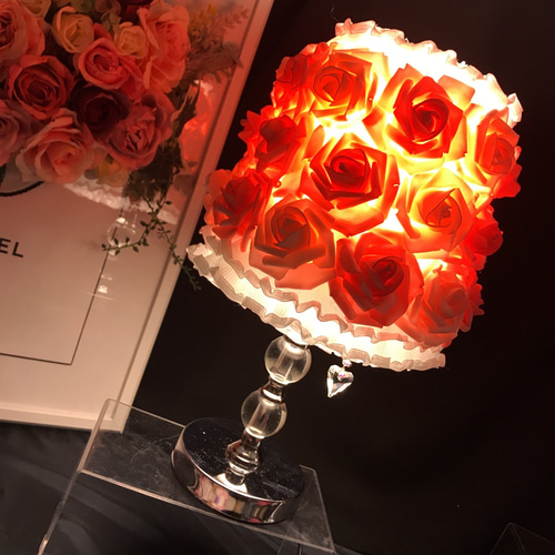 姫系 ローズ 薔薇 クリスタルスタンド スワロフスキー 間接照明 姫系 ローズ 薔薇 クリスタルスタンド スワロフスキー 間接照明