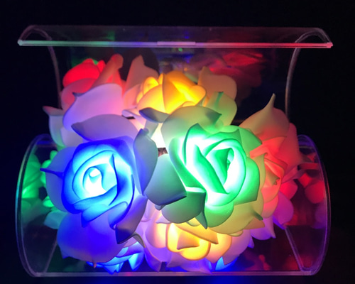 バラ 薔薇 ローズ ガーランド レインボー LED イルミネーションライト