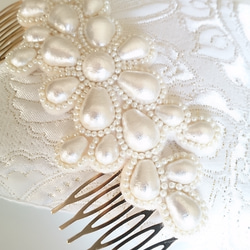 コットンパールのアンティークヘッドドレス～ホワイト～ 3枚目の画像