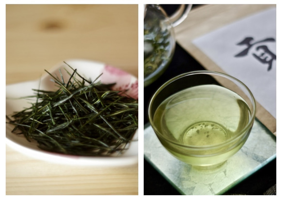 夏ギフトに！芽重型の高級緑茶「貢大・萌・碧」&茶こし付き耐熱ガラスボトルのギフトボックス！ 3枚目の画像