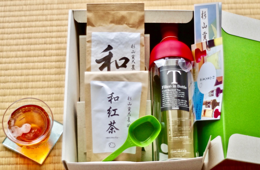 夏ギフトに!緑茶「和」200g &「和紅茶」リーフ50g＆フィルタインボトルのギフトセット