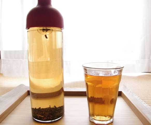 夏はボトルで水出し！杉山貢大農園の「ほうじ茶50g」&茶こし付き耐熱ボトルセット 2枚目の画像