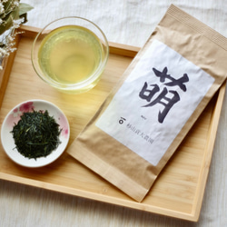 プレゼントに☆芽重型緑茶「萌・碧・睦」各40g&茶こし付き耐熱ガラスボトル 9枚目の画像