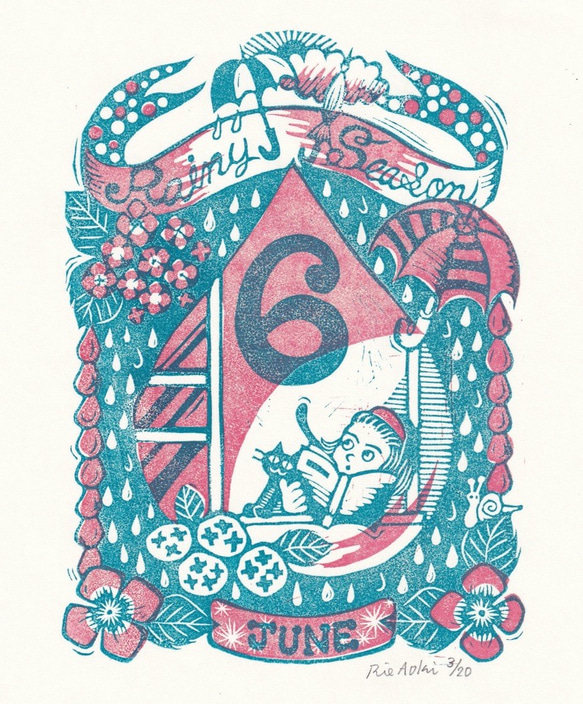 June 2色刷り版画　エディションNo.6とNo.7 1枚目の画像