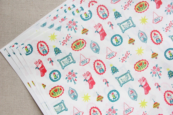 クリスマスラッピングペーパー　A3サイズ4枚 1枚目の画像