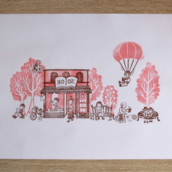 ＊送料込み＊複数ご注文で1枚サービス！紙のブックカバー　ピンク　2枚入り 2枚目の画像