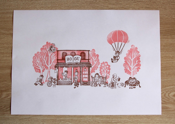 ＊送料込み＊複数ご注文で1枚サービス！紙のブックカバー　ピンク　2枚入り 2枚目の画像