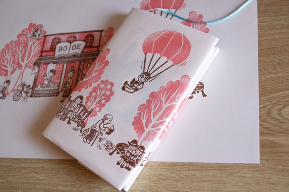 ＊送料込み＊複数ご注文で1枚サービス！紙のブックカバー　ピンク　2枚入り 3枚目の画像