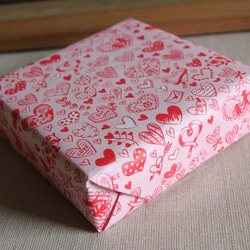 ＊複数ご注文で1枚サービス！＊ハート柄包装紙　バレンタイン　A3サイズ4枚 3枚目の画像
