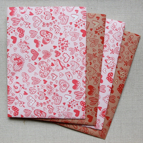 送料込み＊ハート柄紙袋 バレンタイン 5枚組 ラッピング袋