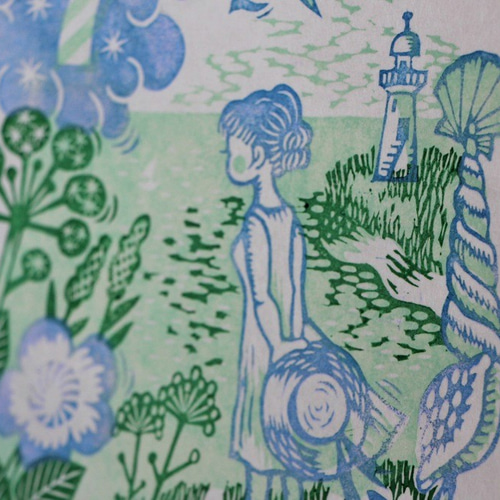 3色刷り版画作品 July エディションNo.7 -No.9 版画 LadyBirdPrinter 