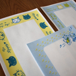 猫ちゃんのレターセット　ねこだより　孔版印刷 3枚目の画像