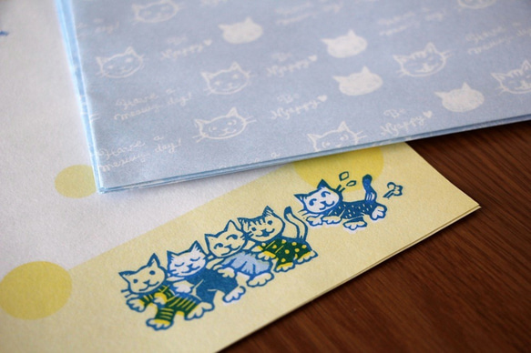 猫ちゃんのレターセット　ねこだより　孔版印刷 4枚目の画像