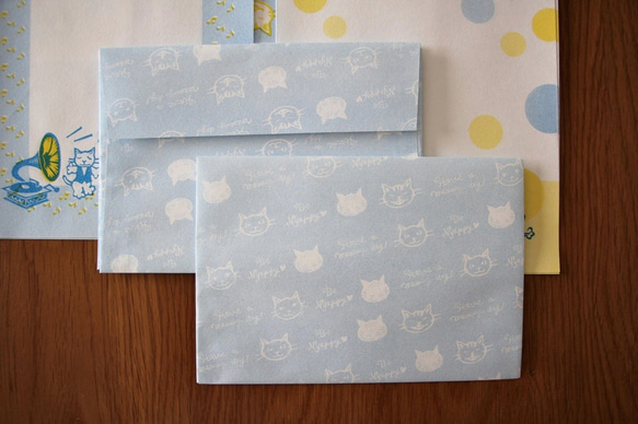 猫ちゃんのレターセット　ねこだより　孔版印刷 5枚目の画像