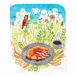 多色木版画　大草原とパンケーキ　「大草原の小さな家」から 2枚目の画像