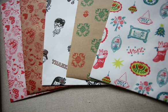 プチギフト用紙袋おまかせ5柄5枚入り　サイズ約縦19.5cm×横13.5cm 2枚目の画像