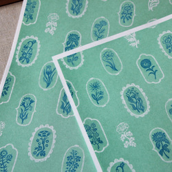 ＊複数ご注文で1枚サービス！＊A3ラッピングペーパー４枚　翠の花畑　版画 2枚目の画像