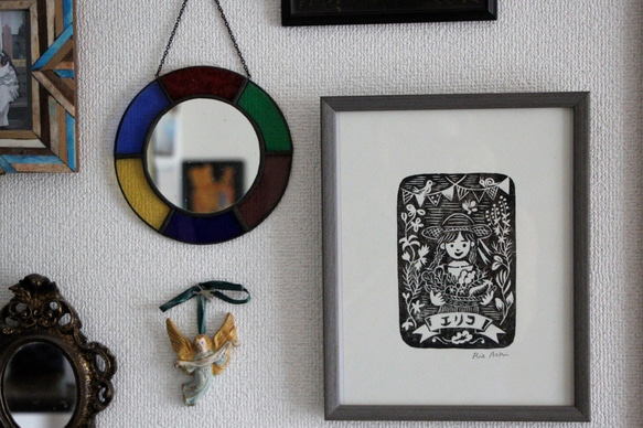 版画で作るアートなポートレート ハガキサイズ 似顔絵 版画