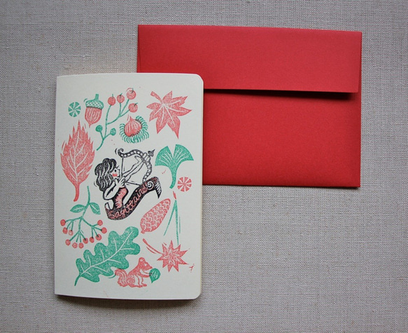 クリスマスデザイン＊星座バースデーカード　射手座　11月23日〜12月21日 1枚目の画像