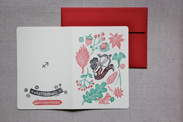 クリスマスデザイン＊星座バースデーカード　射手座　11月23日〜12月21日 3枚目の画像