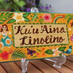 富嶽36景&風神雷神画 高級ウェルカムボード33cm イーゼル付 表札