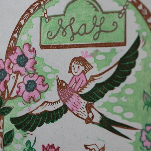 over print キャンバス　作品　版画 4色刷り版画作品 May 版画 LadyBirdPrinter 通販 9014594