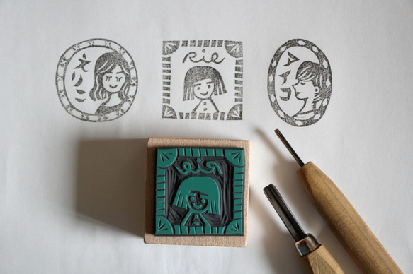 おかおおなまえ版画はんこ 1枚目の画像