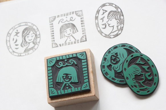 おかおおなまえ版画はんこ 2枚目の画像