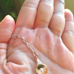 【綠海芋】◆綠碧璽◆天然真珠◆925銀可調式項鍊 ◆♡禮物♡ 第4張的照片