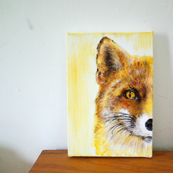 動物#7 狐狸 油畫 F 1號 含框尺寸約26*19cm 第2張的照片
