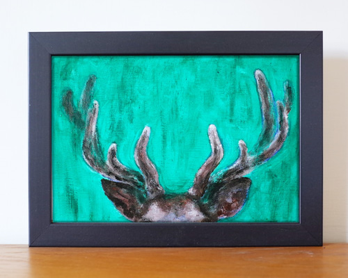 鹿の油彩画 0_86b3027c3b185797f92e59851df3