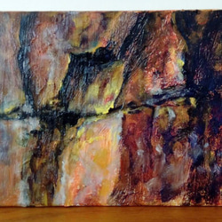 岩壁2 油畫 F 1號 含框尺寸約26*19cm 第2張的照片