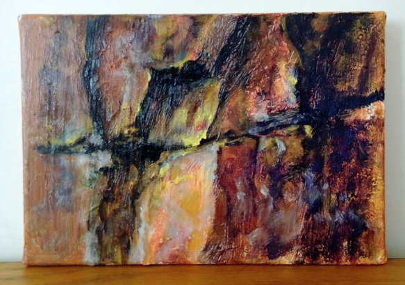 岩壁2 油畫 F 1號 含框尺寸約26*19cm 第2張的照片