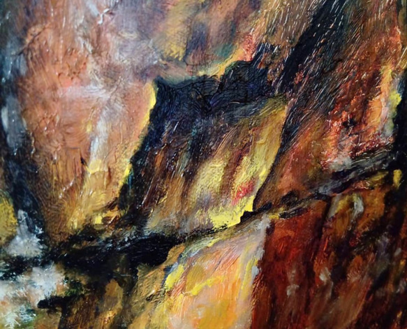 岩壁2 油畫 F 1號 含框尺寸約26*19cm 第3張的照片