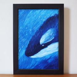 シャチ 油彩画 青色系 0_72ef56348b7d5b4ac49dfc9fa14c