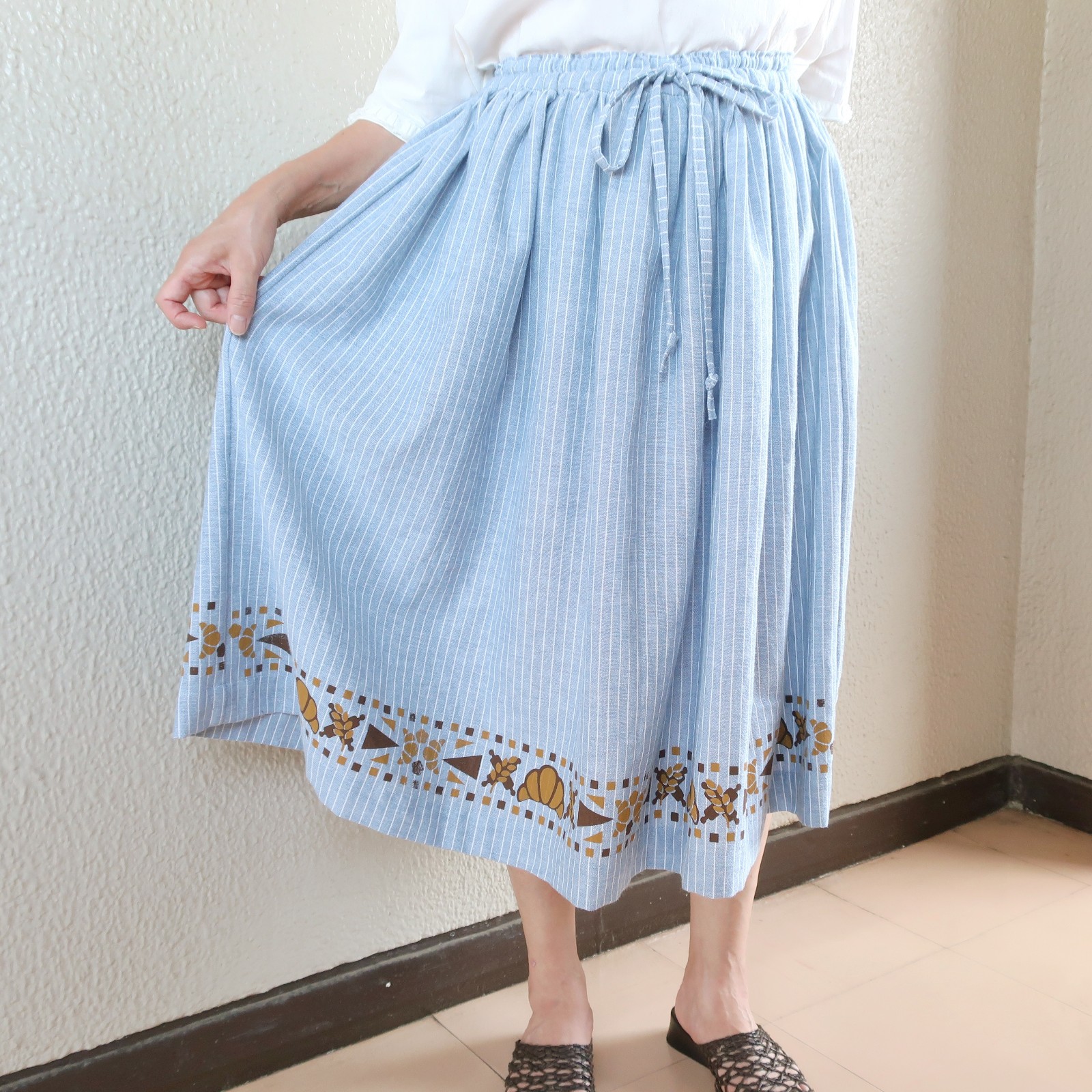 クロワッサンのスカート(ストライプ)